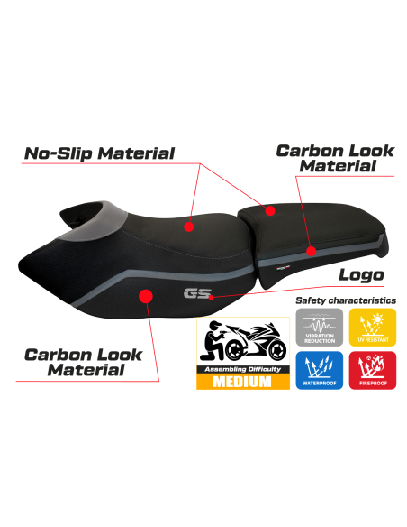 Seat cover compatible - BMW R 1200 GS Adventure 2006 - 2012 - mod Heating Comfort System