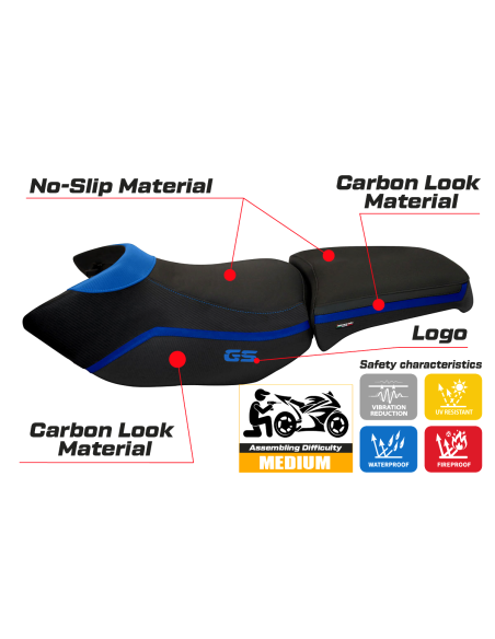 Seat cover compatible - BMW R 1200 GS Adventure 2006 - 2012 - mod Heating Comfort System