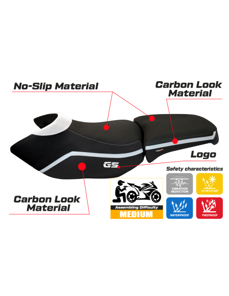 Housse de selle compatible - BMW R 1200 GS Adventure 2006 - 2012 - mod Heating Comfort System