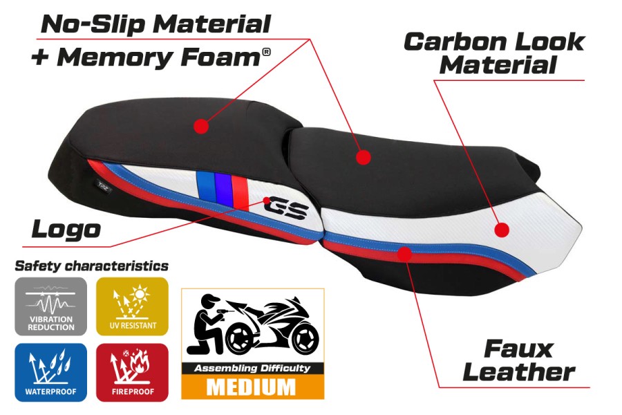 Seat cover compatible - BMW R 1200 GS Adventure 2013 - 2018 - mod Heating Comfort System