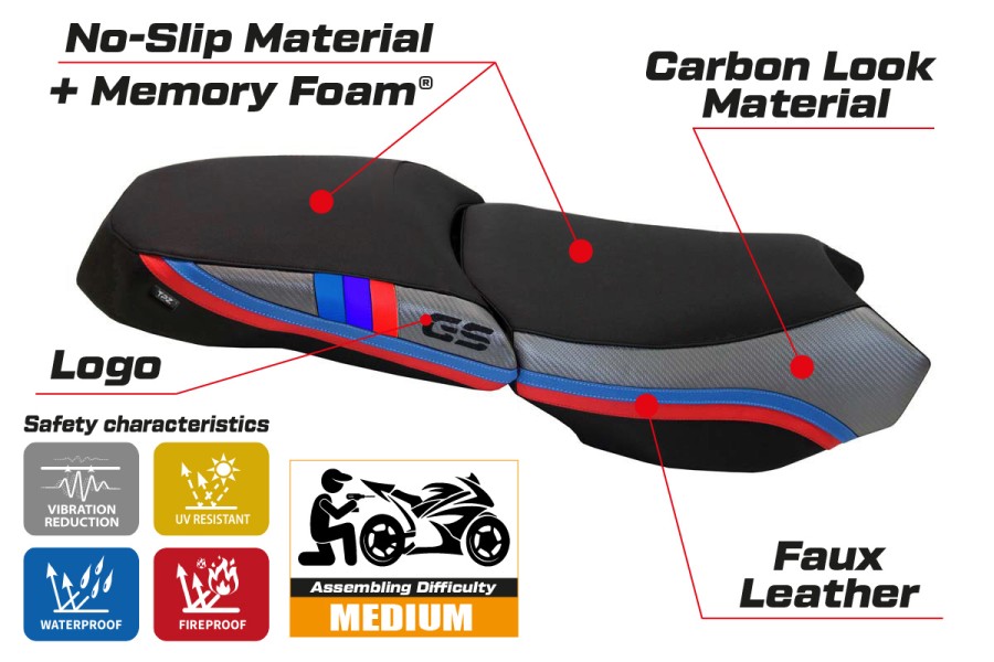 Sitzbezug kompatibel - BMW R 1200 GS Adventure 2013 - 2018 - mod Heating Comfort System