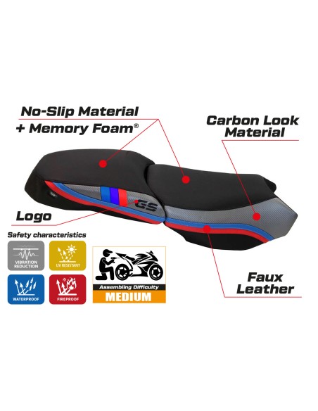 Funda de asiento compatible - BMW R 1200 GS Adventure 2013 - 2018 - mod Heating Comfort System