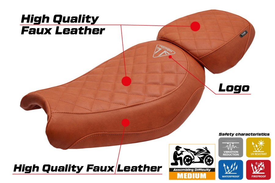 Funda de asiento compatible - Triumph Scrambler 400 X / 400 XC 2024-2026 - mod Xinyi