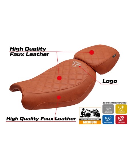 Housse de selle compatible - Triumph Scrambler 400 X / 400 XC 2024-2026 - mod Xinyi