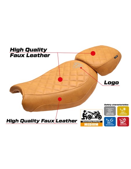 Funda de asiento compatible - Triumph Scrambler 400 X / 400 XC 2024-2026 - mod Xinyi