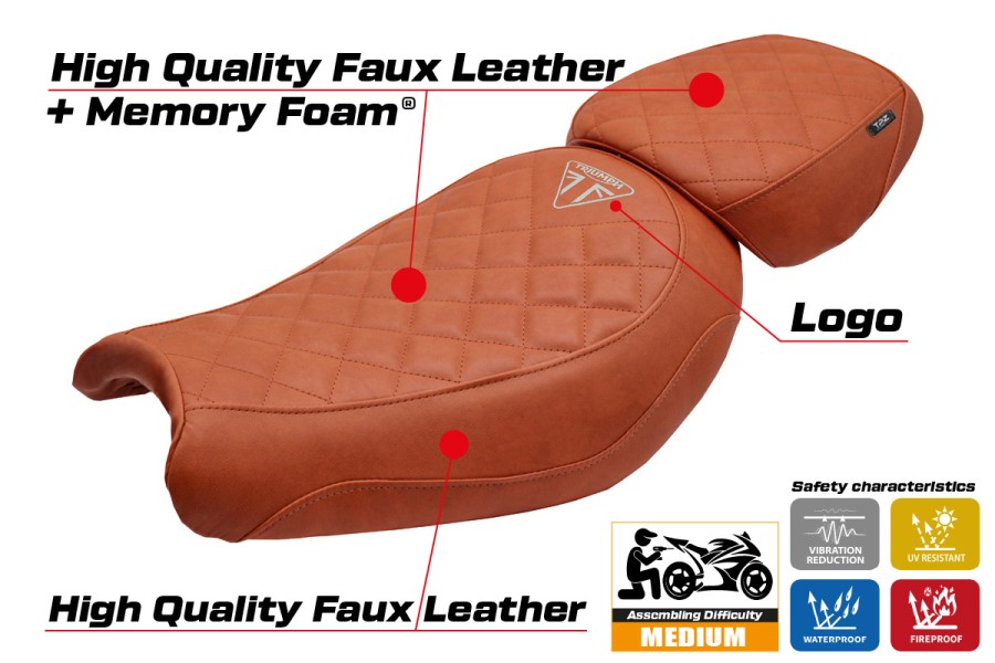 Seat cover compatible - Triumph Scrambler 400 X / 400 XC 2024-2026 - mod Xinyi Comfort System