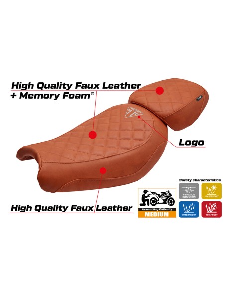 Seat cover compatible - Triumph Scrambler 400 X / 400 XC 2024-2026 - mod Xinyi Comfort System