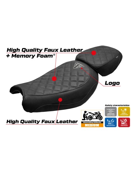 Housse de selle compatible - Triumph Scrambler 400 X / 400 XC 2024-2026 - mod Xinyi Comfort System