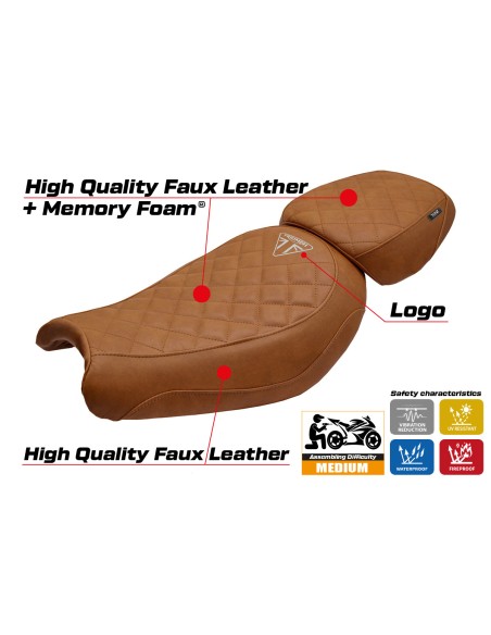 Seat cover compatible - Triumph Scrambler 400 X / 400 XC 2024-2026 - mod Xinyi Comfort System