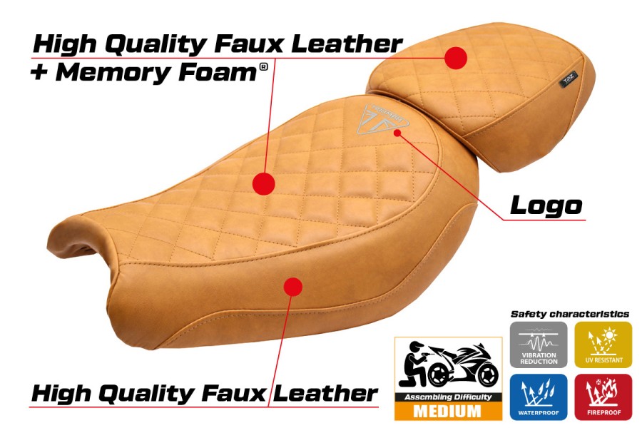 Sitzbezug kompatibel - Triumph Scrambler 400 X / 400 XC 2024-2026 - mod Xinyi Comfort System