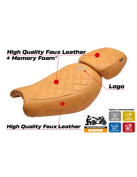 Seat cover compatible - Triumph Scrambler 400 X / 400 XC 2024-2026 - mod Xinyi Comfort System