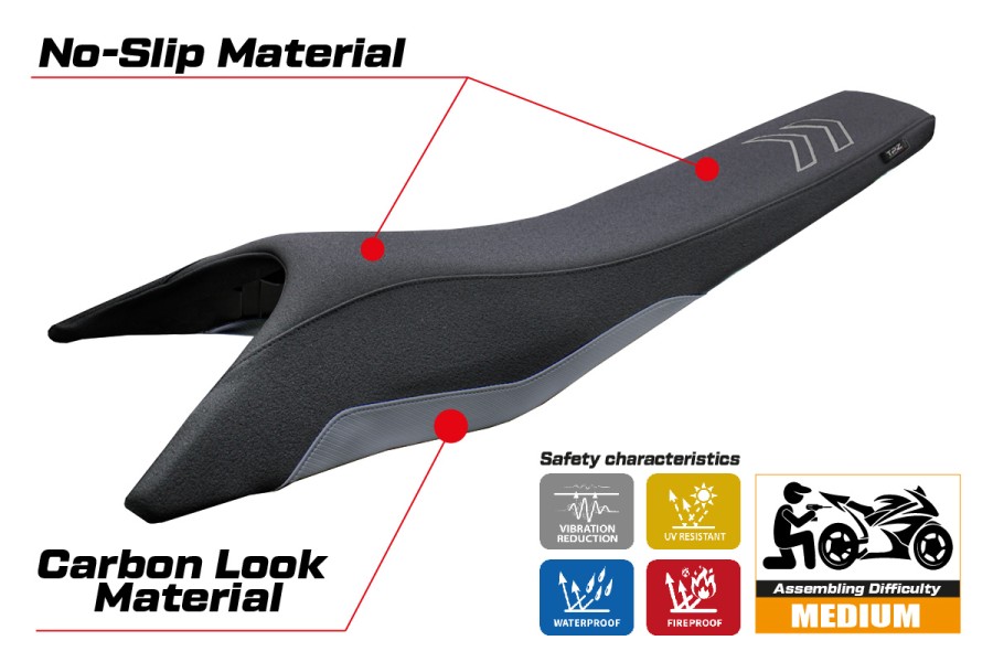 Housse de selle compatible - Husqvarna 701 Supermoto 2021-2026 - mod Tierp Ultragrip