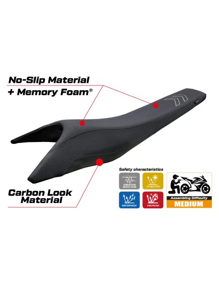 Sitzbezug kompatibel - Husqvarna 701 Supermoto 2021-2026 - mod Tierp Ultragrip Comfort System