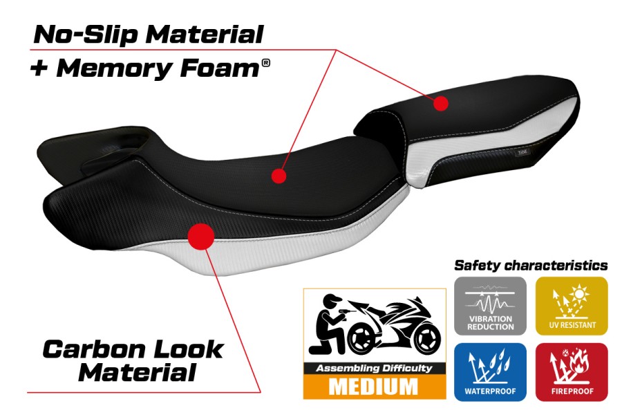 Rivestimento sella compatibile BMW R 1200 R (15-18) modello Aurelia Color comfort system
