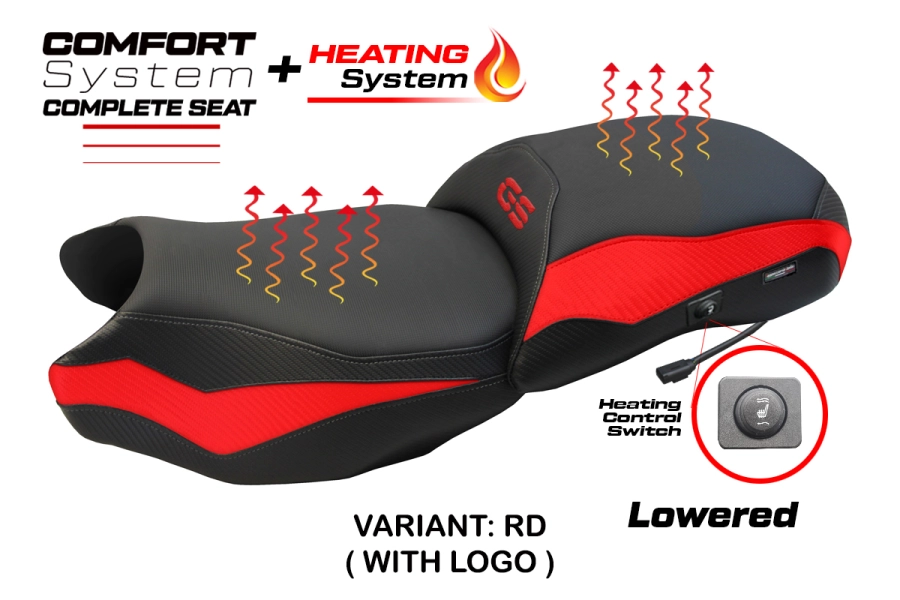Komplette Sitzbank kompatibel - BMW R 1250 GS 2019-2023 - mod Paphos Heating Complete Comfort Seat - Gesenkt