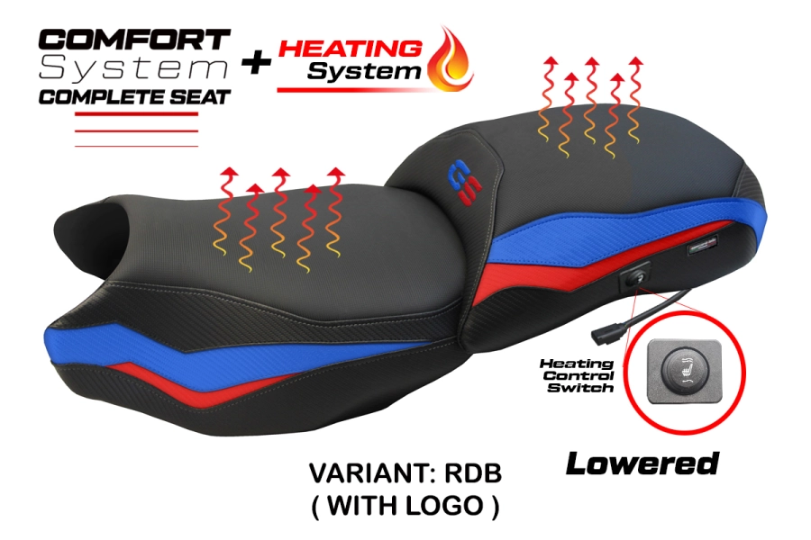 Sella completa compatibile - BMW R 1250 GS 2019-2023 - mod Paphos Heating Complete Comfort Seat - Ribassata