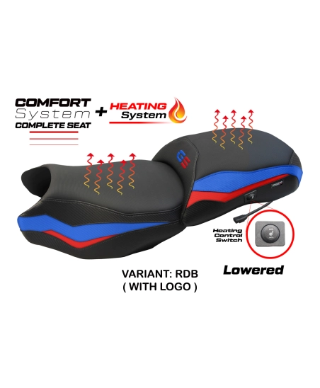 Komplette Sitzbank kompatibel - BMW R 1250 GS 2019-2023 - mod Paphos Heating Complete Comfort Seat - Gesenkt