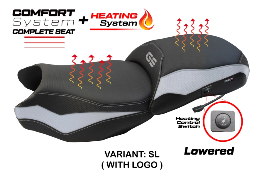 Komplette Sitzbank kompatibel - BMW R 1250 GS 2019-2023 - mod Paphos Heating Complete Comfort Seat - Gesenkt
