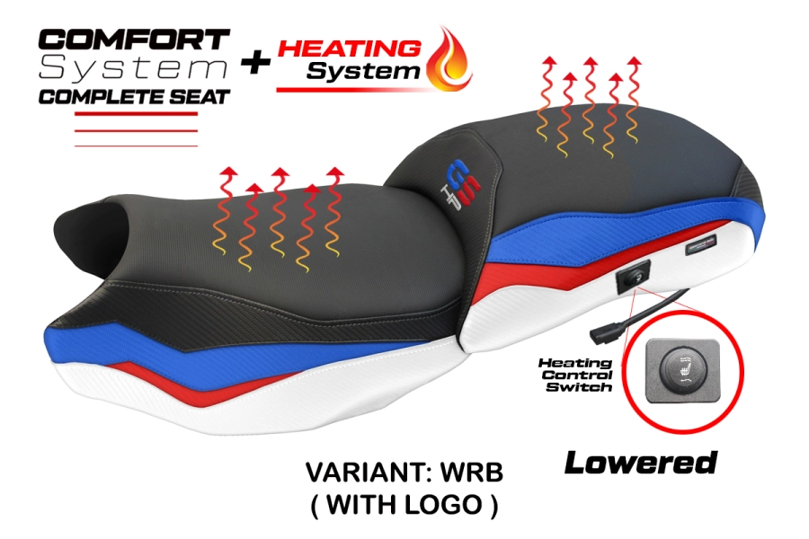 Selle complète compatible - BMW R 1250 GS 2019-2023 - mod Paphos Heating Complete Comfort Seat - Abaissée