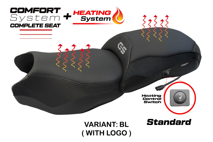 Komplette Sitzbank kompatibel - BMW R 1250 GS 2019-2023 - mod Paphos Heating Complete Comfort Seat - Standard