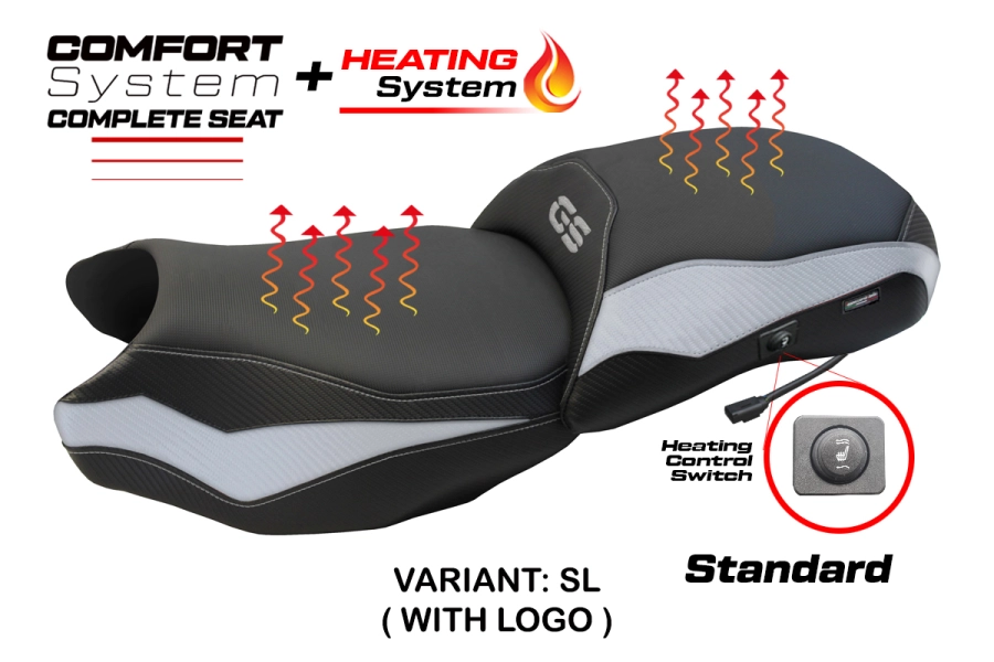 Complete seat compatible - BMW R 1250 GS 2019-2023 - mod Paphos Heating Complete Comfort Seat - Standard