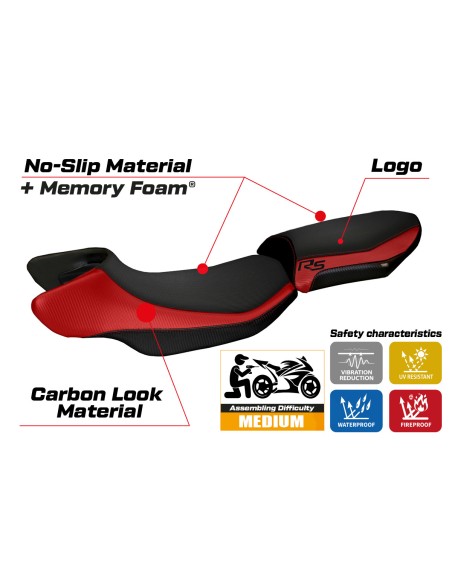 Seat cover compatible - BMW R 1200 RS 2015 - 2019 - mod Aurelia Color RS Comfort System