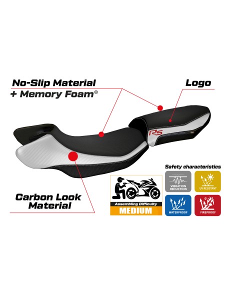 Rivestimento sella compatibile - BMW R 1200 RS 2015 - 2019 - mod Aurelia Color RS Comfort System