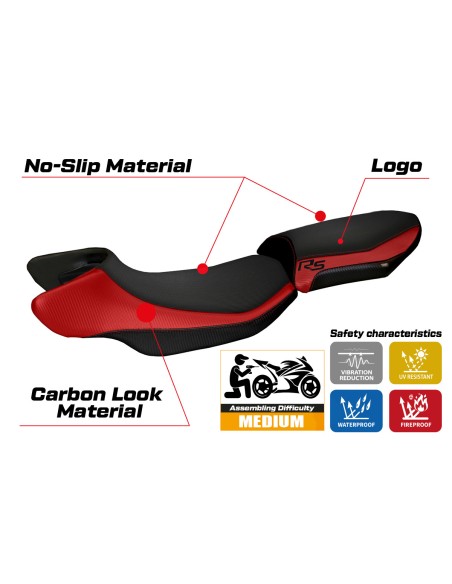 Funda de asiento compatible - BMW R 1200 RS 2015 - 2019 - mod Aurelia Color RS