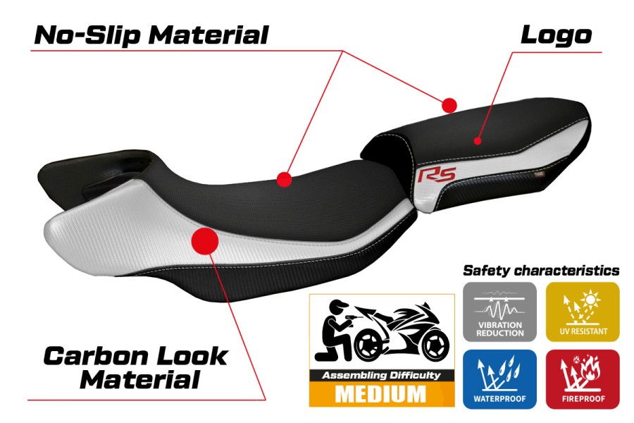Seat cover compatible - BMW R 1200 RS 2015 - 2019 - mod Aurelia Color RS