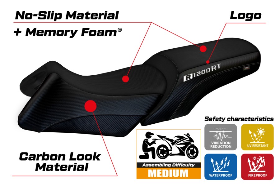 Sitzbezug kompatibel BMW R 1200 RT (06-13) Modell Roberto comfort system