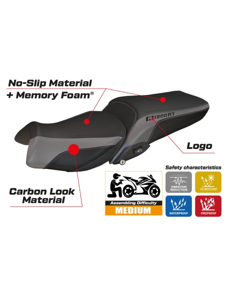 Seat cover compatible BMW R 1200 RT (14-18) Olbia 1 comfort system model