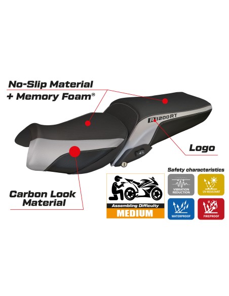 Rivestimento sella compatibile BMW R 1200 RT (14-18) modello Olbia 1 comfort system