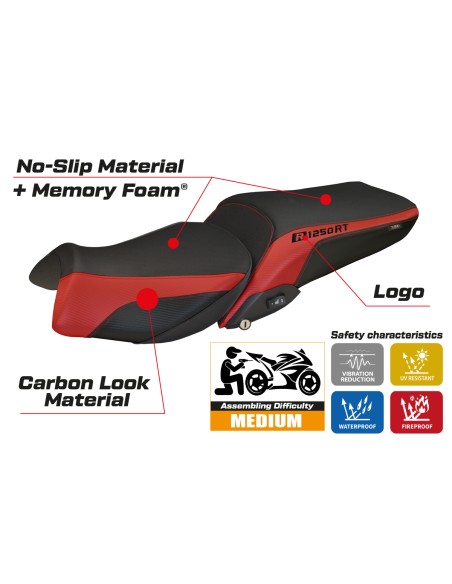 Housse de selle compatible BMW R 1250 RT (19-22) modèle Alghero 1 comfort system