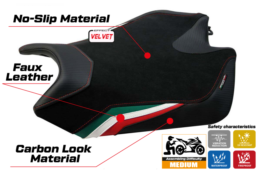 Funda de asiento compatible - Aprilia RSV4 2009-2020 - mod Torino