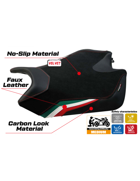 Rivestimento sella compatibile - Aprilia RSV4 2009-2020 - mod Torino Velvet