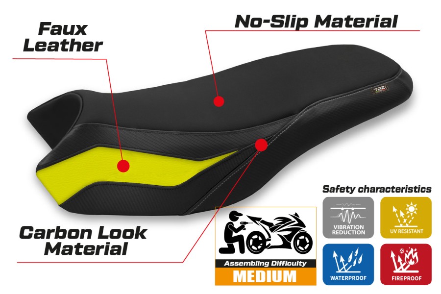 Seat cover compatible BMW R 1200/1250 GS Rallye (17-22) Affile model