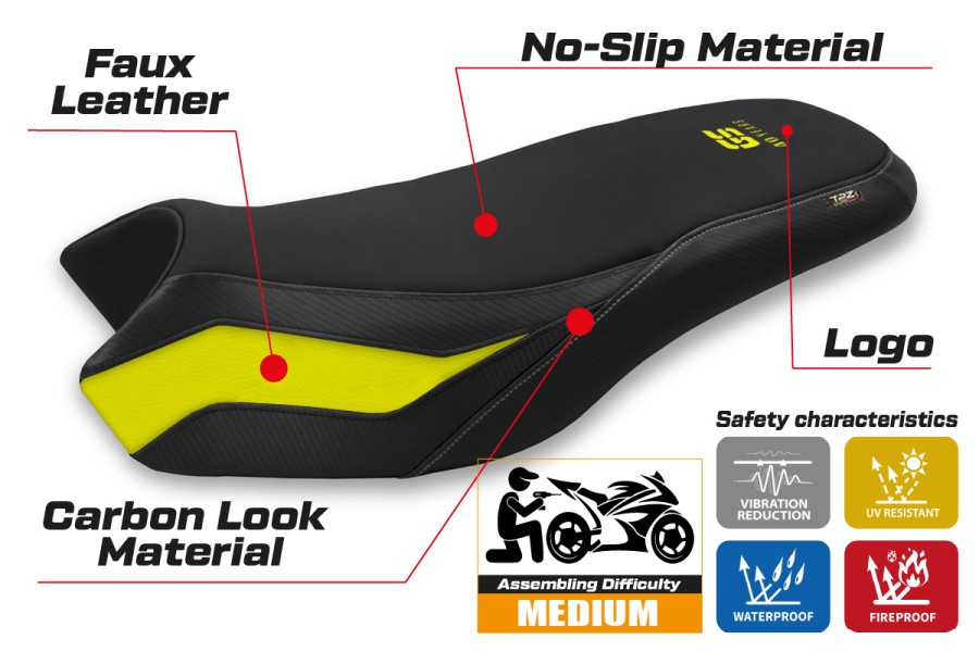 Rivestimento sella compatibile BMW R 1200/1250 GS Rallye (17-22) modello Affile