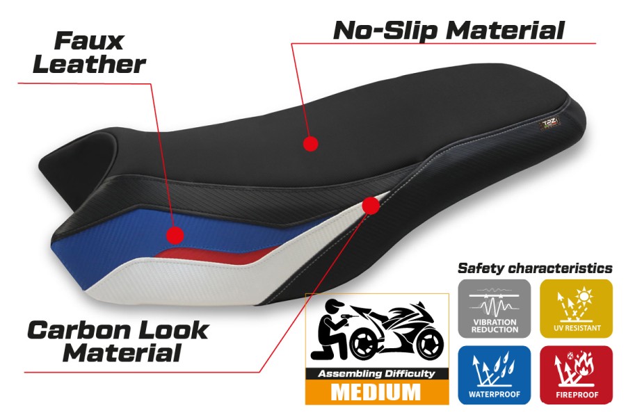 Rivestimento sella compatibile BMW R 1200/1250 GS Rallye (17-22) modello Habary