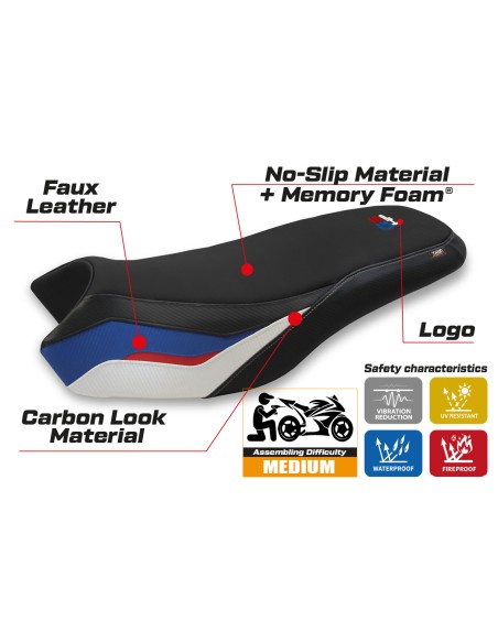 Rivestimento sella compatibile BMW R 1200/1250 GS Rallye (17-22) modello Iasi comfort system