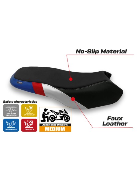 Funda de asiento compatible BMW R 1200/1250 GS Rallye (17-22) modelo Magherno