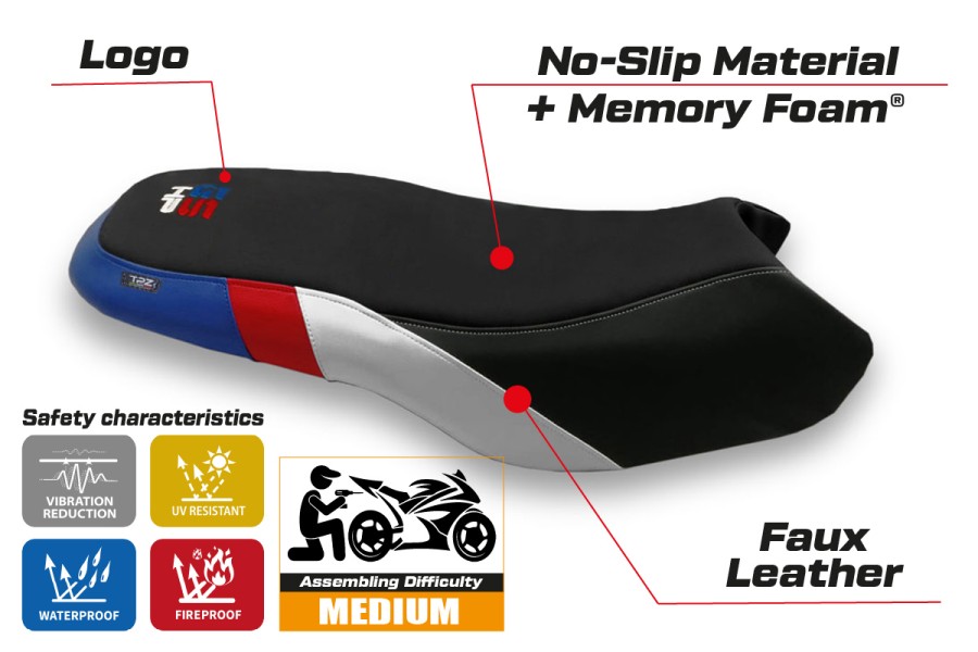 Sitzbezug kompatibel BMW R 1200/1250 GS Rallye (17-22) Modell Favria comfort system