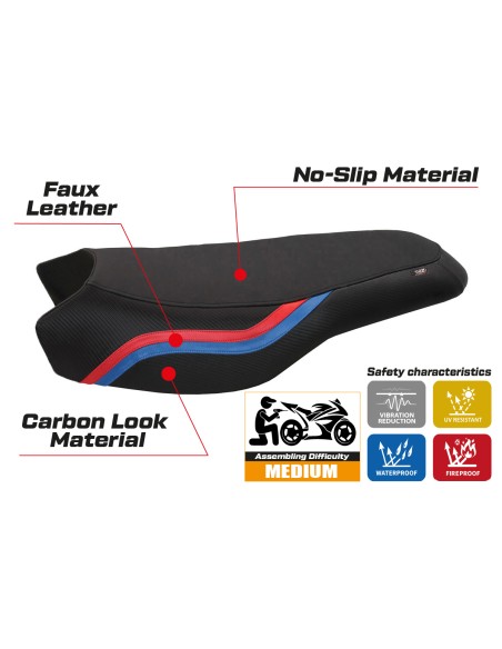 Housse de selle compatible BMW R 1200/1250 GS Rallye (17-22) modèle Bonn 2