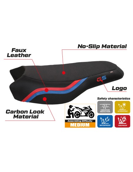 Seat cover compatible BMW R 1200/1250 GS Rallye (17-22) Bonn 2 model