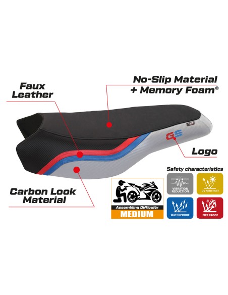 Sitzbezug kompatibel BMW R 1200/1250 GS Rallye (17-22) Modell Bonn 2 comfort system