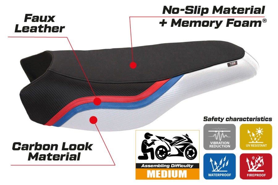 Seat cover compatible BMW R 1200/1250 GS Rallye (17-22) Bonn 2 comfort system model