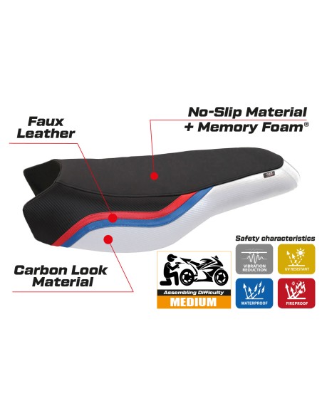 Seat cover compatible BMW R 1200/1250 GS Rallye (17-22) Bonn 2 comfort system model