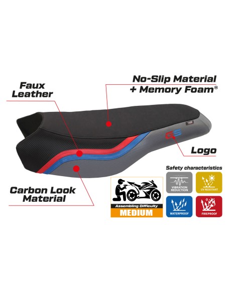 Seat cover compatible BMW R 1200/1250 GS Rallye (17-22) Bonn 2 comfort system model