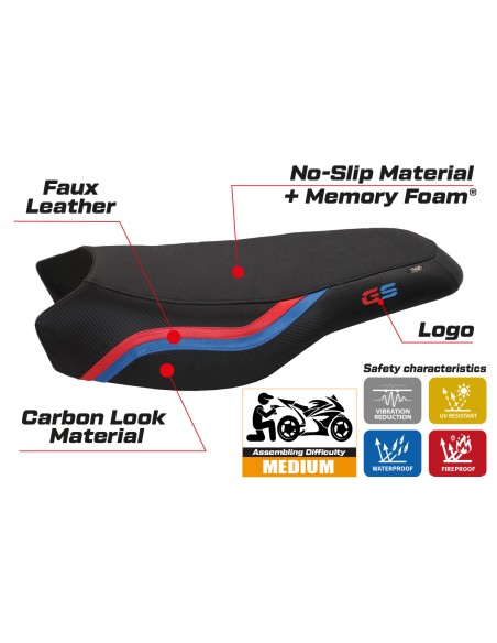 Rivestimento sella compatibile BMW R 1200/1250 GS Rallye (17-22) modello Bonn 2 comfort system