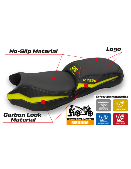 Funda de asiento compatible BMW R 1250 GS (19-22) modelo Adalia comfort system