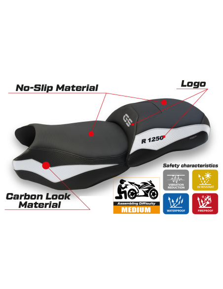 Housse de selle compatible BMW R 1250 GS (19-22) modèle Jachal comfort system